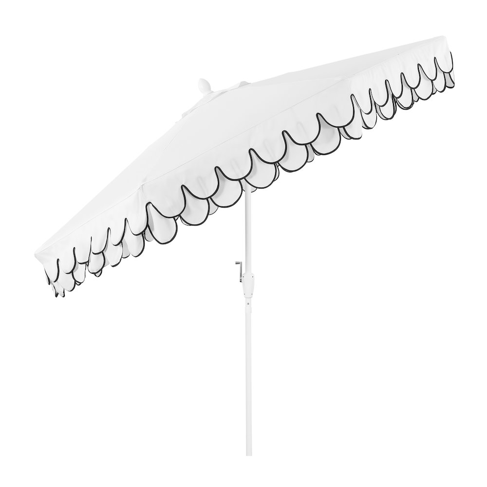 Tracy 9 ft. Coastal Octagon Outdoor Market Patio Umbrella with Scalloped Fringe. Picture 2