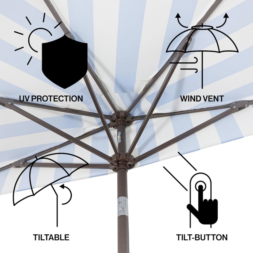 Beverly 9 ft. Coastal Space-Saving Half Patio Umbrella with Scalloped Fringe. Picture 3