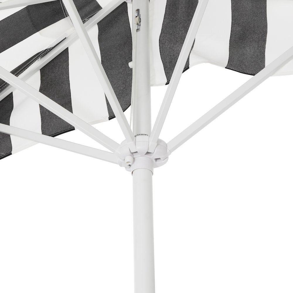 Beverly 9 ft. Coastal Space-Saving Half Patio Umbrella with Scalloped Fringe. Picture 6