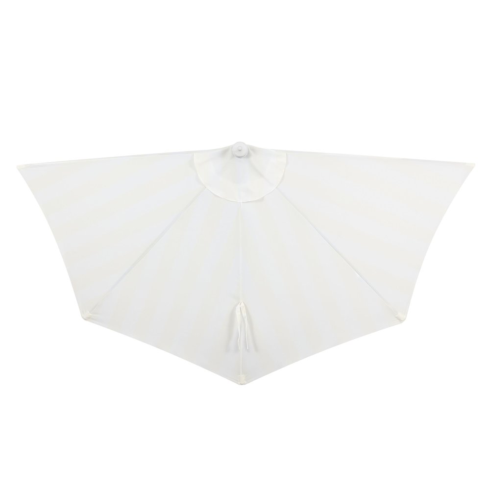 Beverly 9 ft. Coastal Space-Saving Half Patio Umbrella with Scalloped Fringe. Picture 2