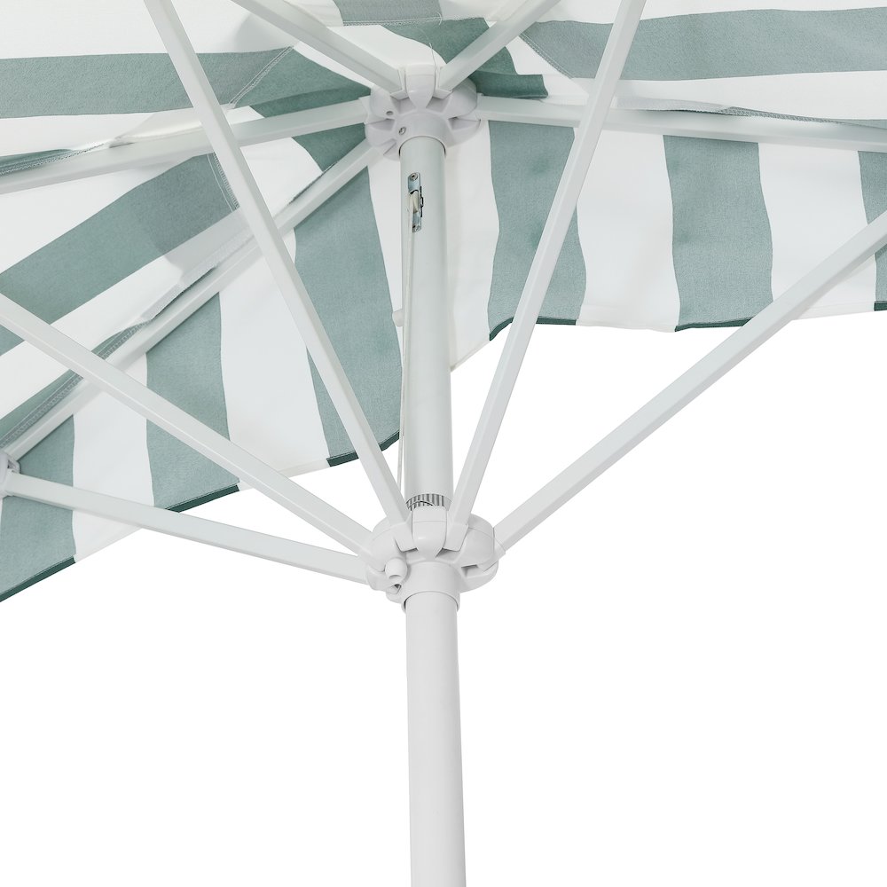 Beverly 9 ft. Coastal Space-Saving Half Patio Umbrella with Scalloped Fringe. Picture 6
