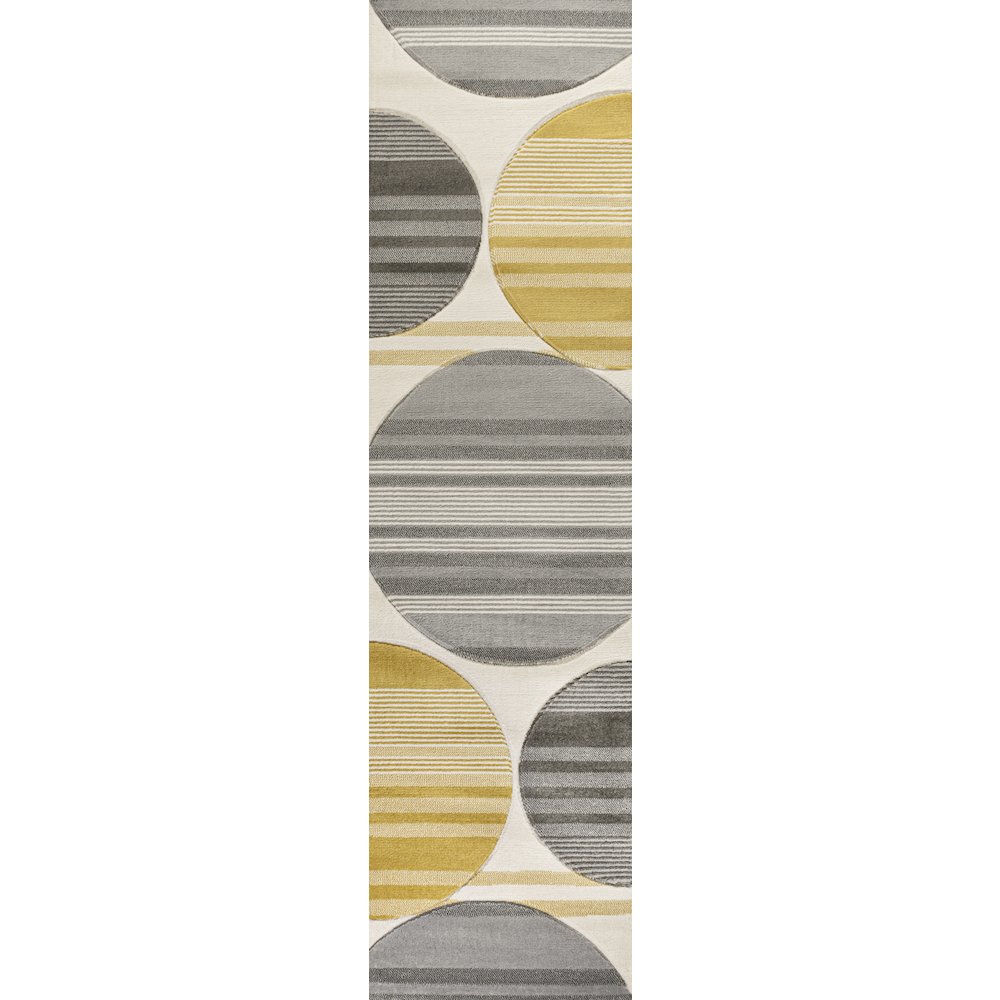 Nicky Geometric Striped Circles Area Rug. Picture 1