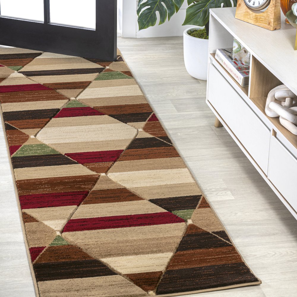Kehoe Retro Diamonds Geometric Area Rug. Picture 2