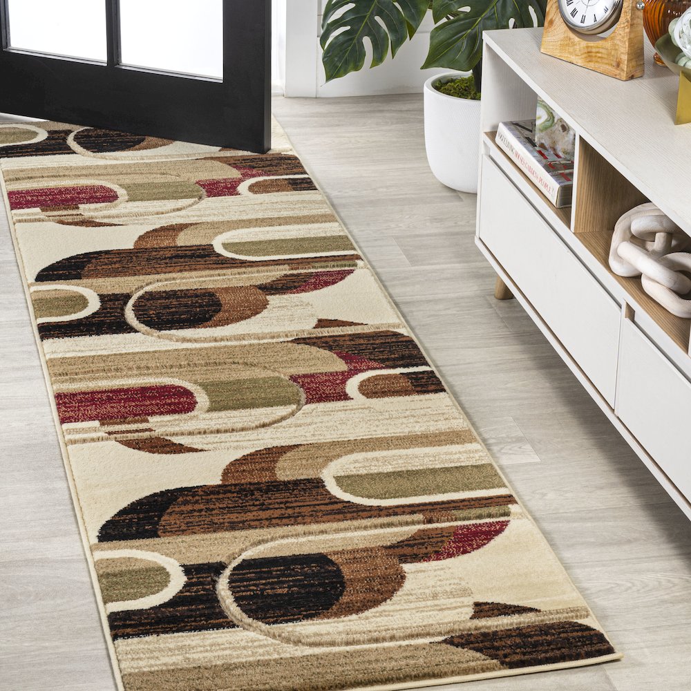 Tamara Retro Abstract Arches Area Rug. Picture 2