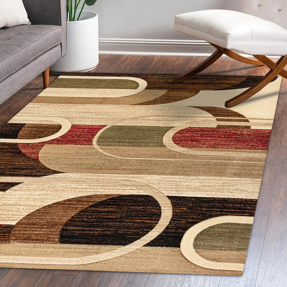 Tamara Retro Abstract Arches Area Rug. Picture 10