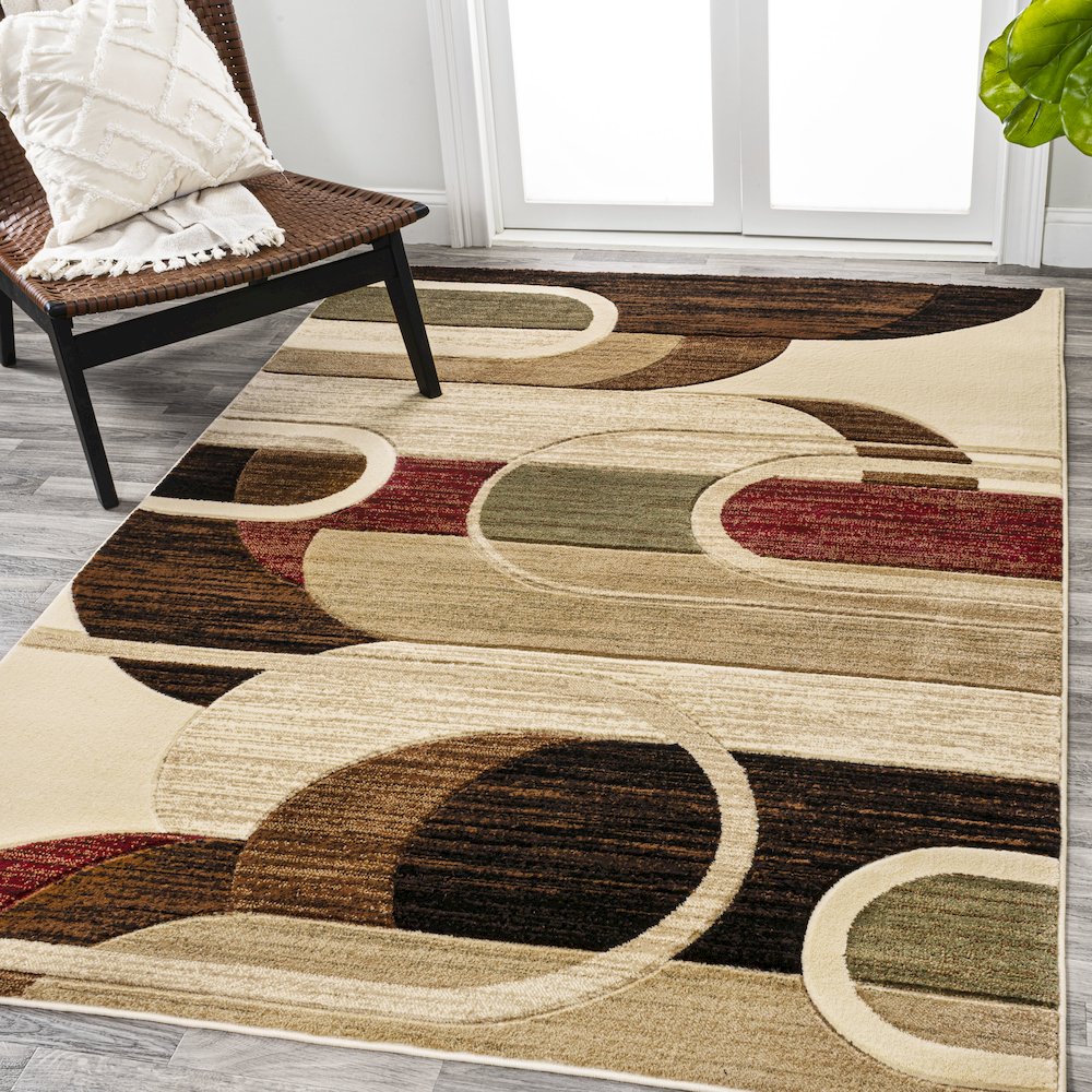 Tamara Retro Abstract Arches Area Rug. Picture 2