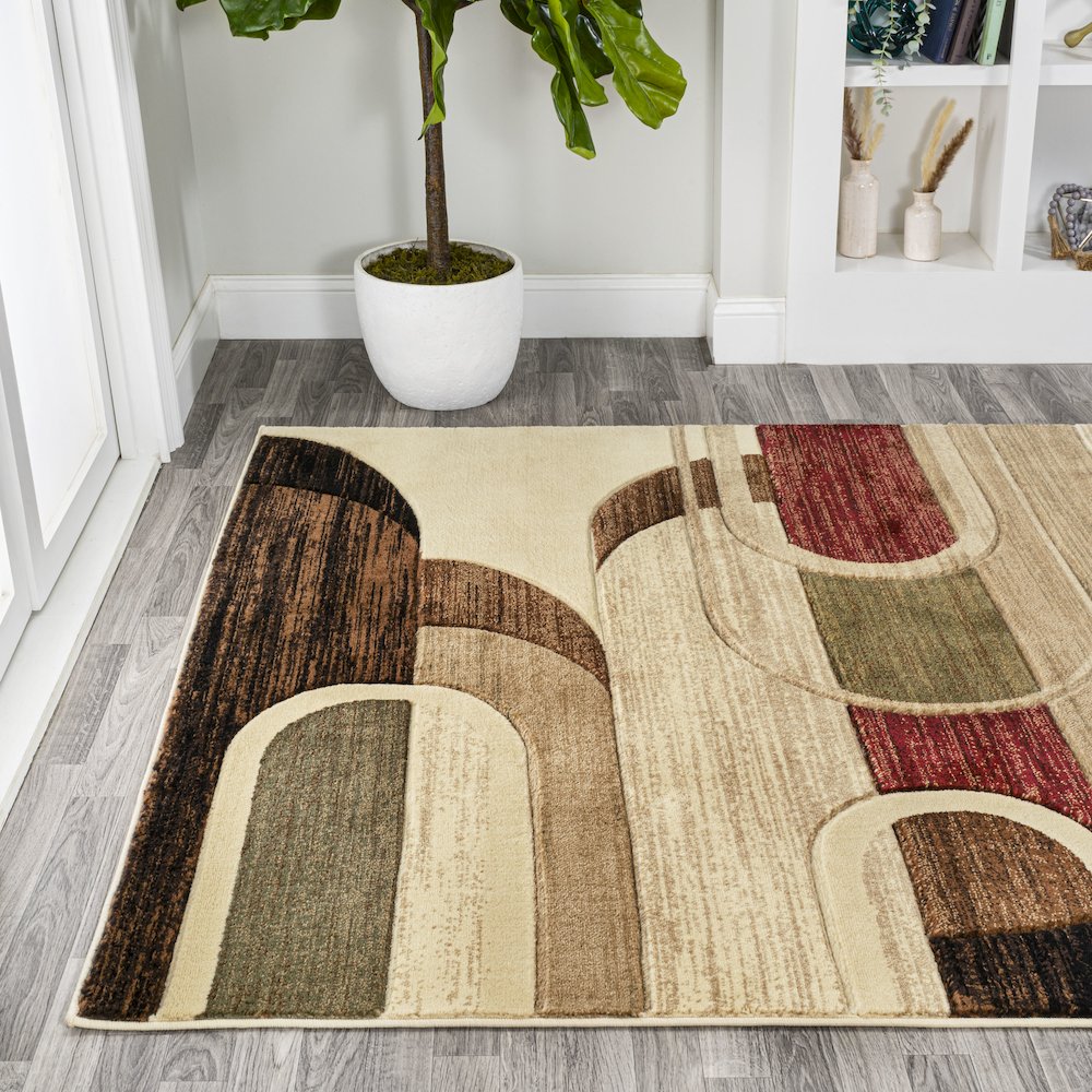 Tamara Retro Abstract Arches Area Rug. Picture 3