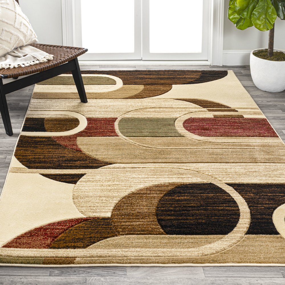 Tamara Retro Abstract Arches Area Rug. Picture 4