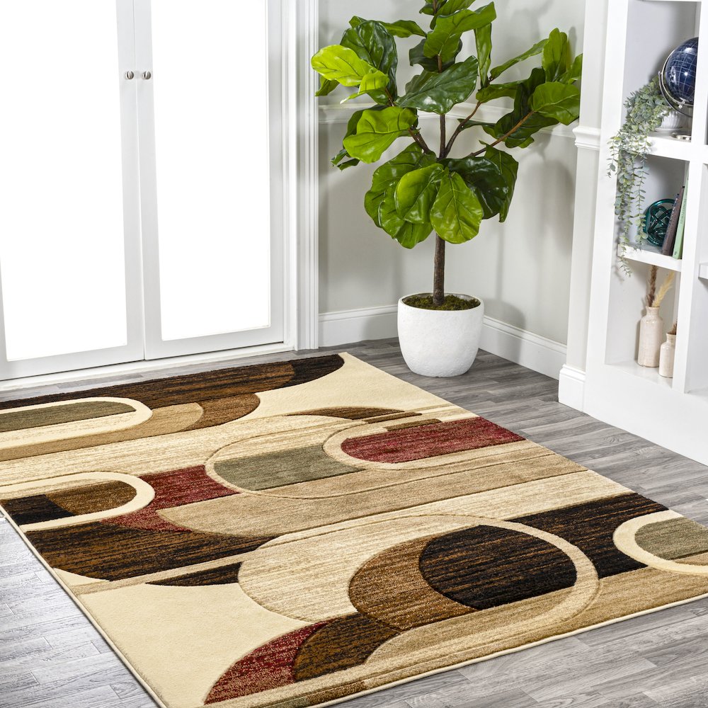 Tamara Retro Abstract Arches Area Rug. Picture 5