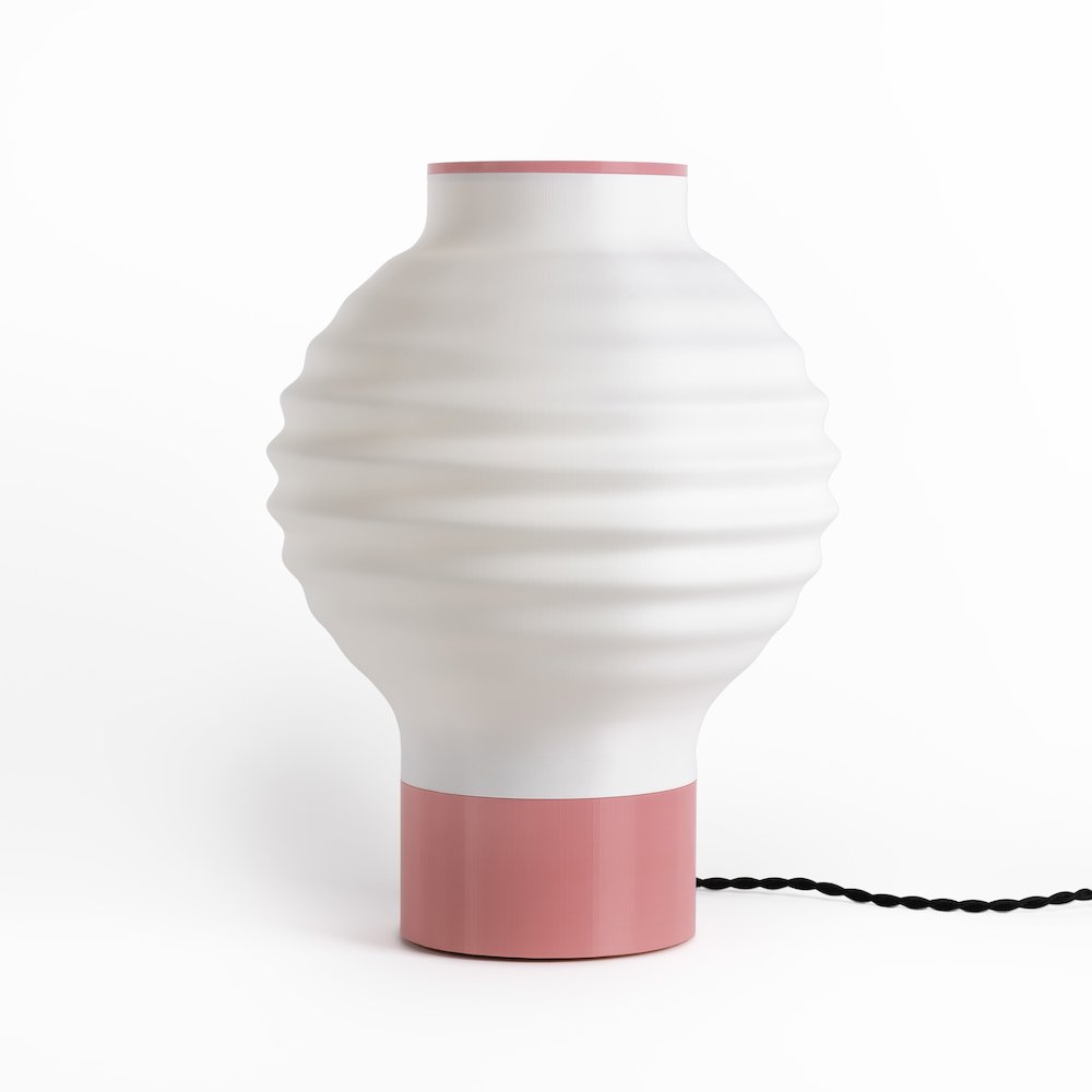 Traditional Plant-Based Pla 3D Printed Dimmable Led Table Lamp, White/Hot. Picture 1