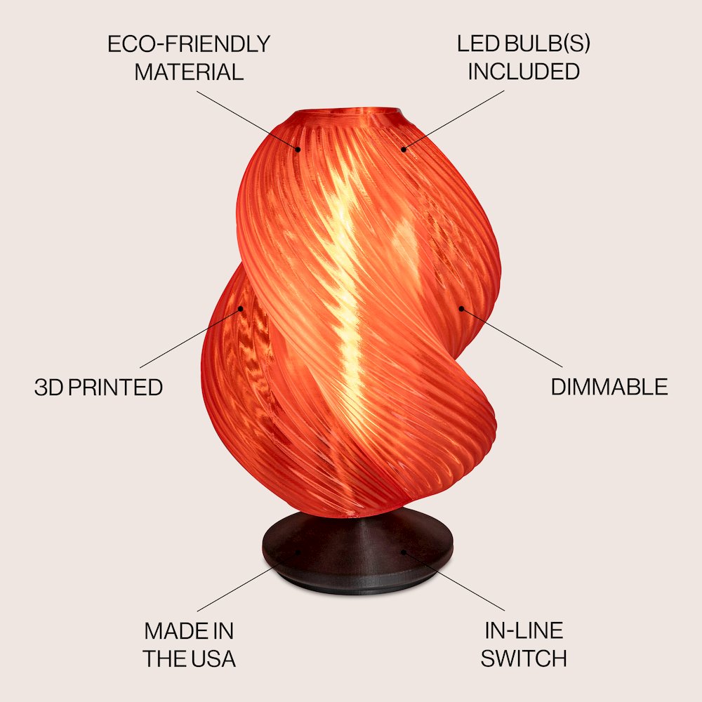 Gema Mid-Century Coastal Plant-Based Pla 3D Printed Dimmable Led Table Lamp. Picture 5