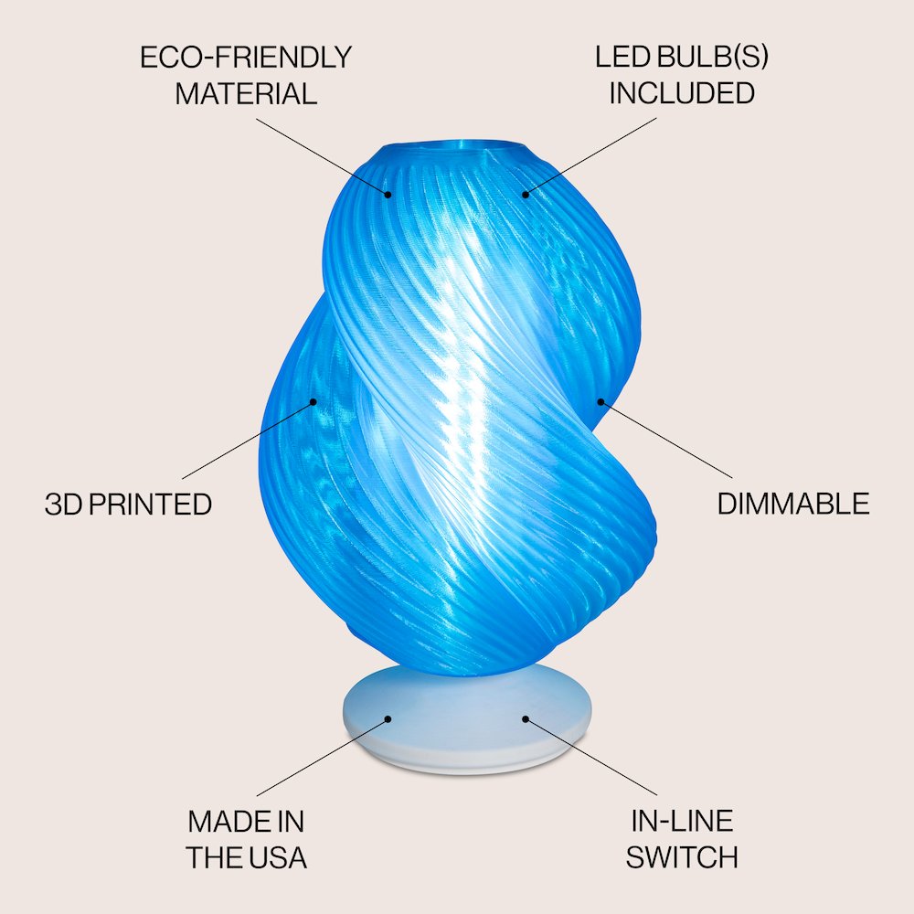 Gema Mid-Century Coastal Plant-Based Pla 3D Printed Dimmable Led Table Lamp. Picture 5
