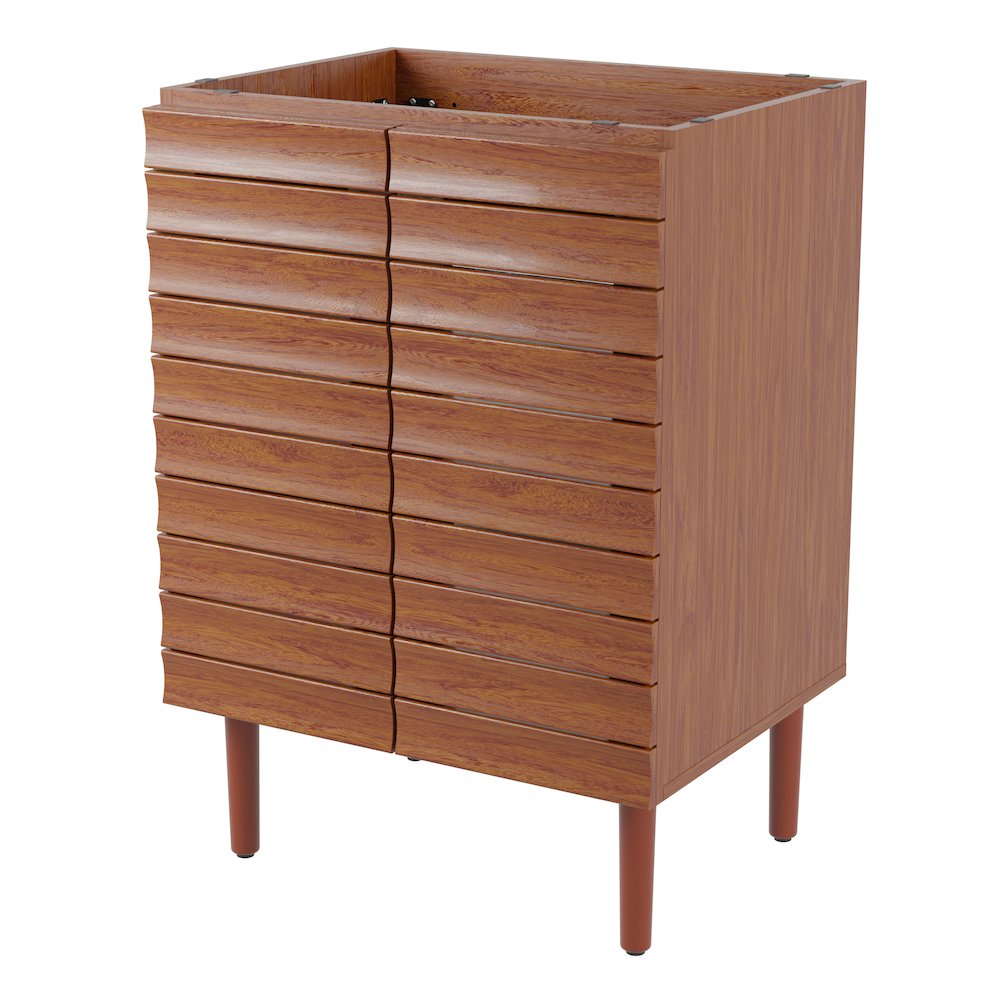 Aubert 24 in. W x 18 in. D x 33 in. H Thick Linear Slat Farmhouse 2-Shelf. Picture 1
