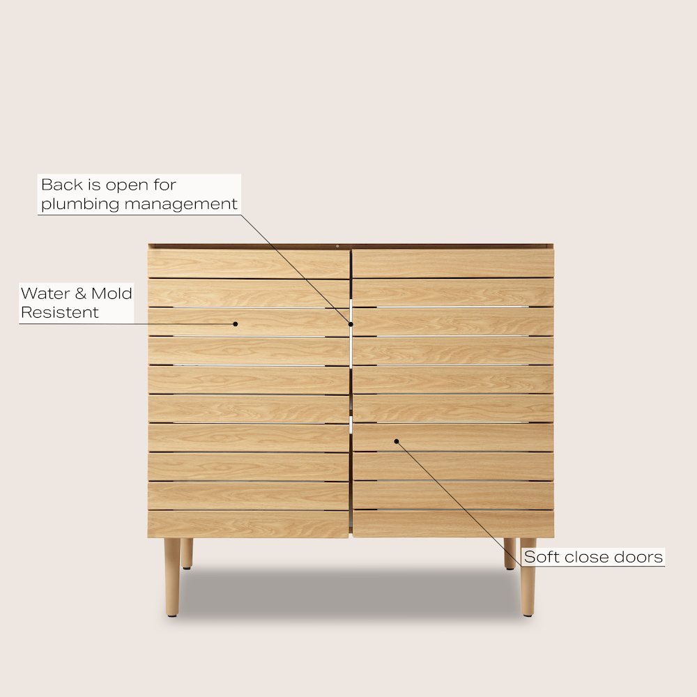 Aubert 36 in. W x 18 in. D x 33 in. H Thick Linear Slat Farmhouse 2-Shelf. Picture 6