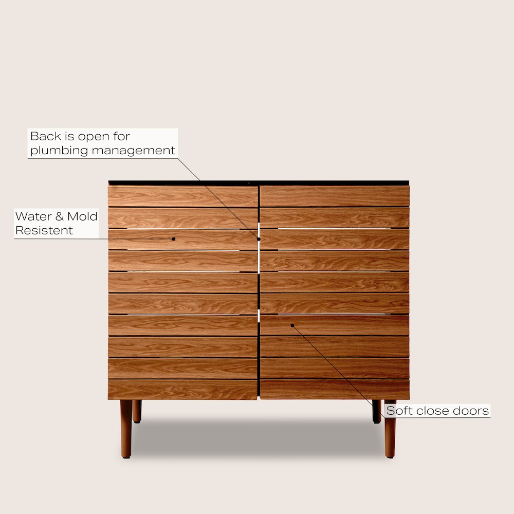 Aubert 36 in. W x 18 in. D x 33 in. H Thick Linear Slat Farmhouse 2-Shelf. Picture 5