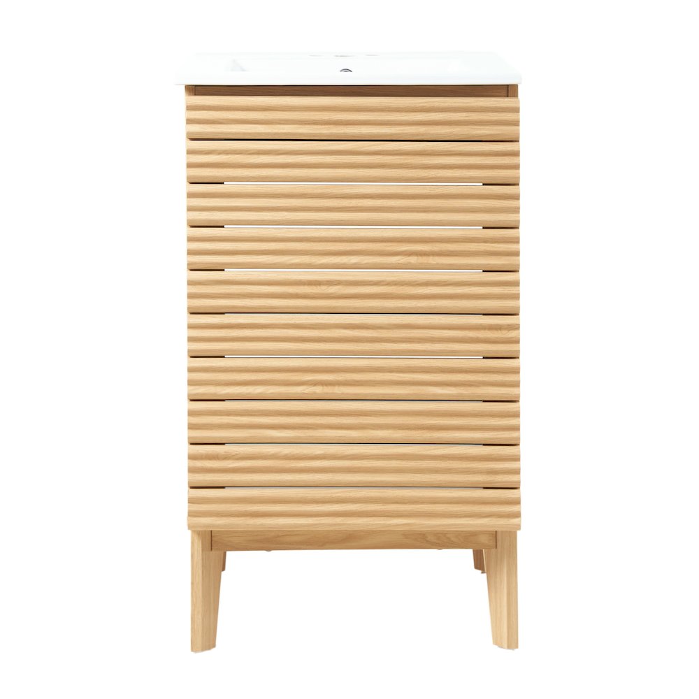 Calandre 20 in. W x 18 in. D x 33 in. H Thin Linear Slat Wood Farmhouse 2-Shelf. Picture 2
