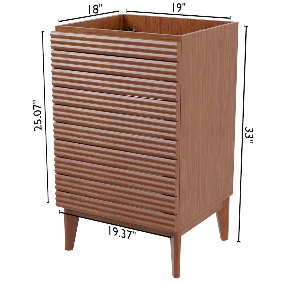 Calandre 20 in. W x 18 in. D x 33 in. H Thin Linear Slat Wood Farmhouse 2-Shelf. Picture 4