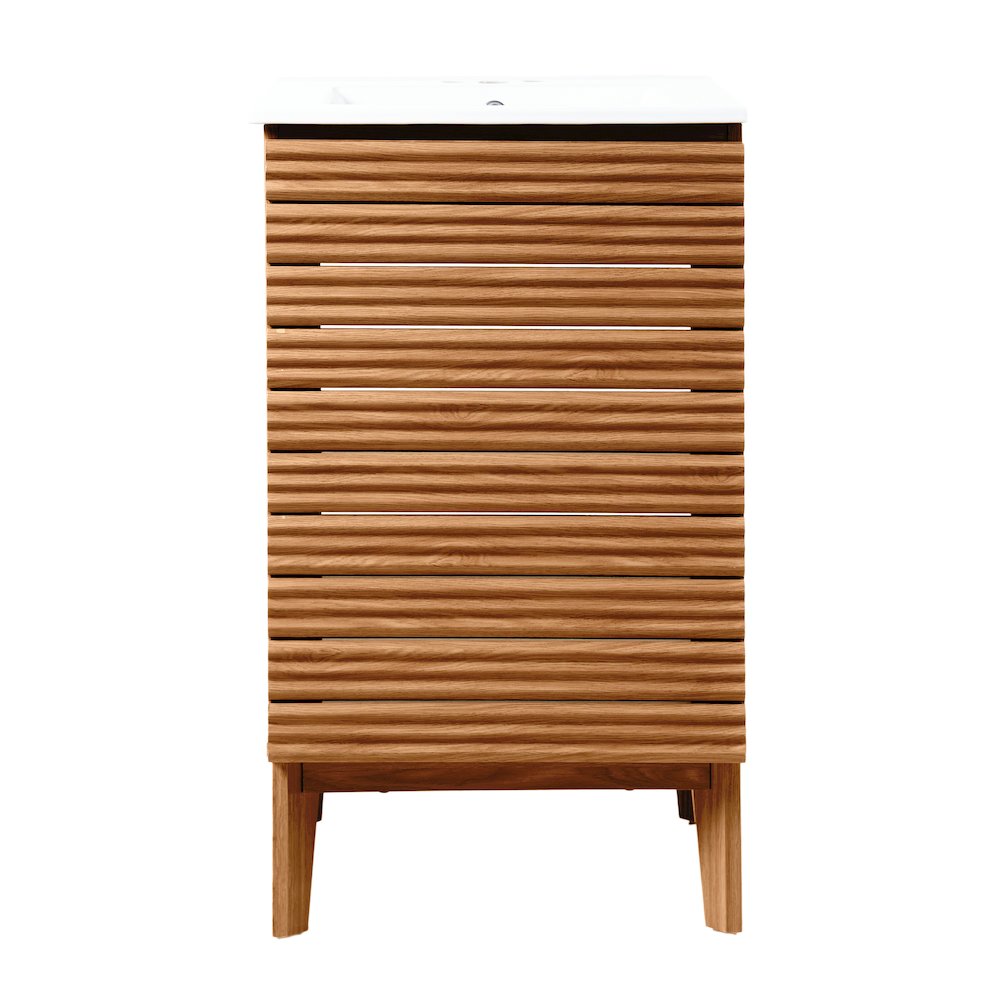 Calandre 20 in. W x 18 in. D x 33 in. H Thin Linear Slat Wood Farmhouse 2-Shelf. Picture 2
