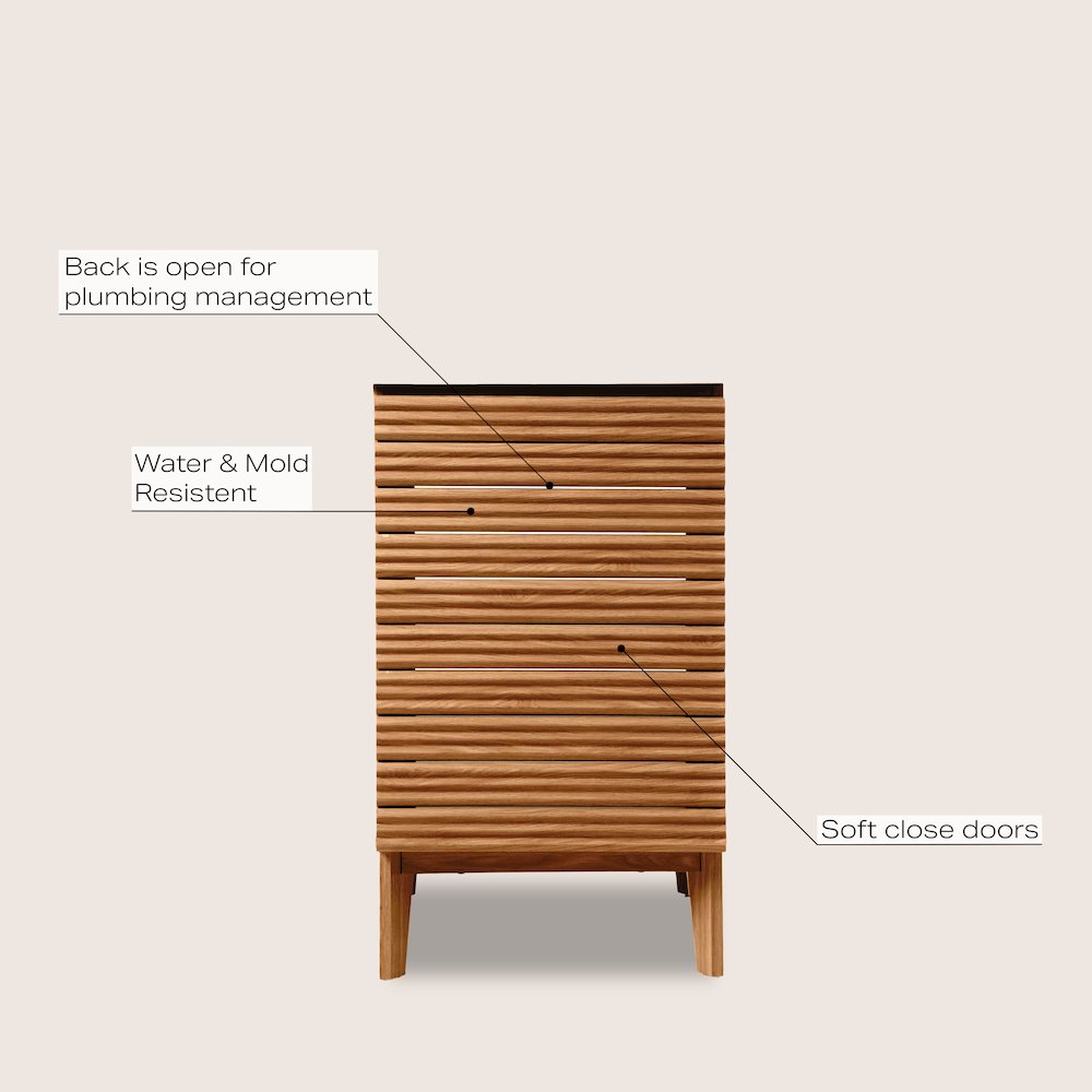 Calandre 20 in. W x 18 in. D x 33 in. H Thin Linear Slat Wood Farmhouse 2-Shelf. Picture 5