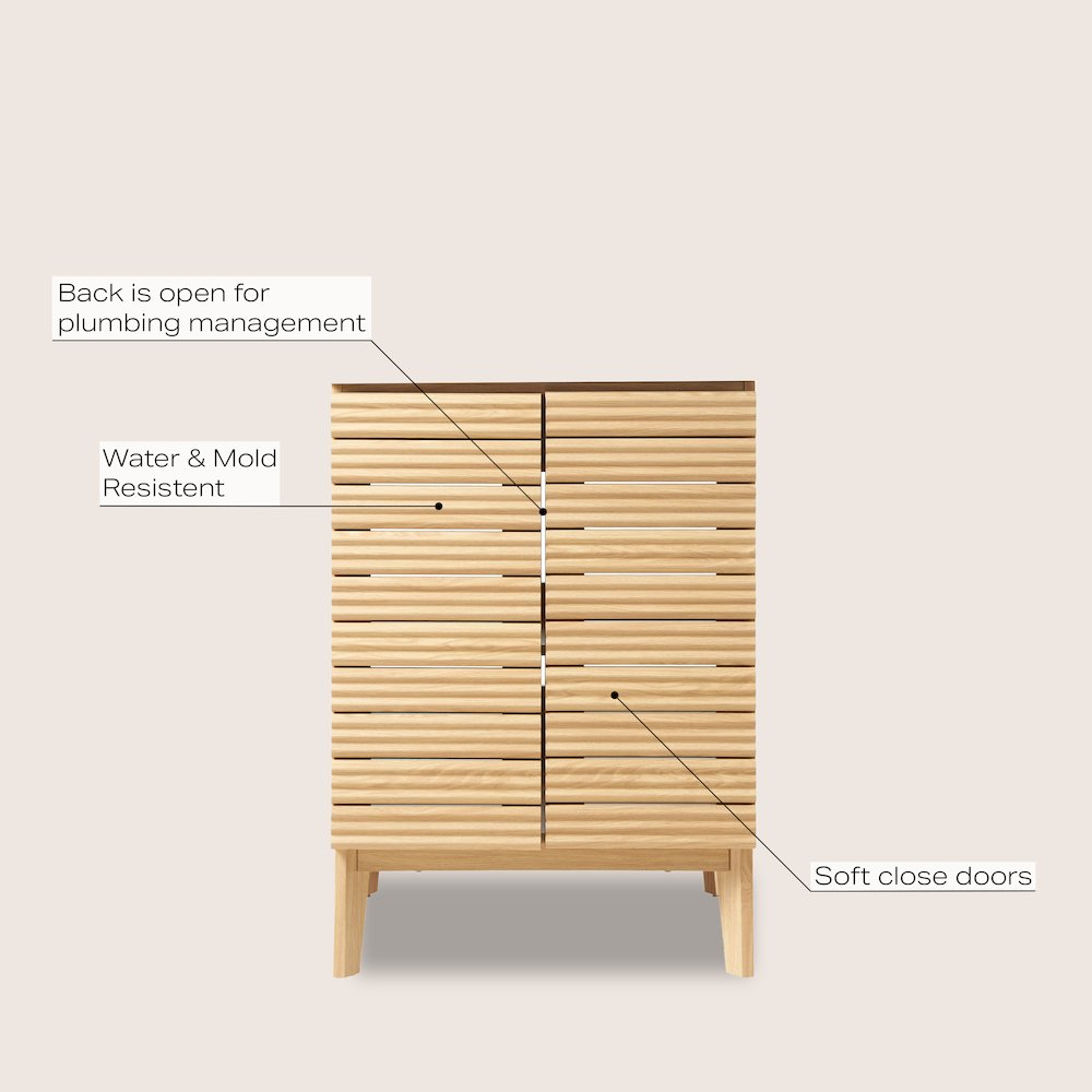 Calandre 24 in. W x 18 in. D x 33 in. H Thin Linear Slat Wood Farmhouse 2-Shelf. Picture 6