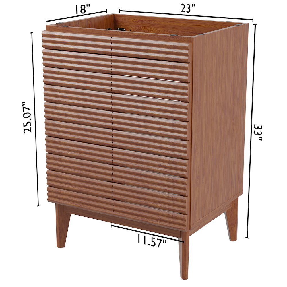 Calandre 24 in. W x 18 in. D x 33 in. H Thin Linear Slat Wood Farmhouse 2-Shelf. Picture 4
