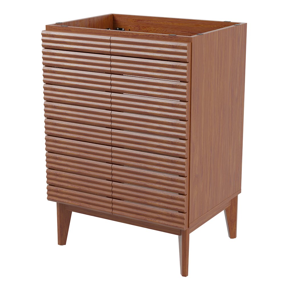Calandre 24 in. W x 18 in. D x 33 in. H Thin Linear Slat Wood Farmhouse 2-Shelf. Picture 1