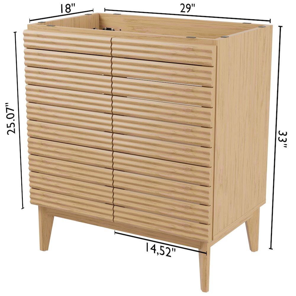 Calandre 30 in. W x 18 in. D x 33 in. H Thin Linear Slat Wood Farmhouse 2-Shelf. Picture 5