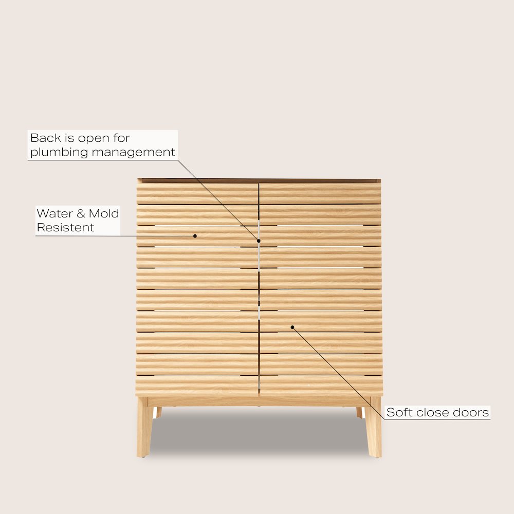Calandre 30 in. W x 18 in. D x 33 in. H Thin Linear Slat Wood Farmhouse 2-Shelf. Picture 6