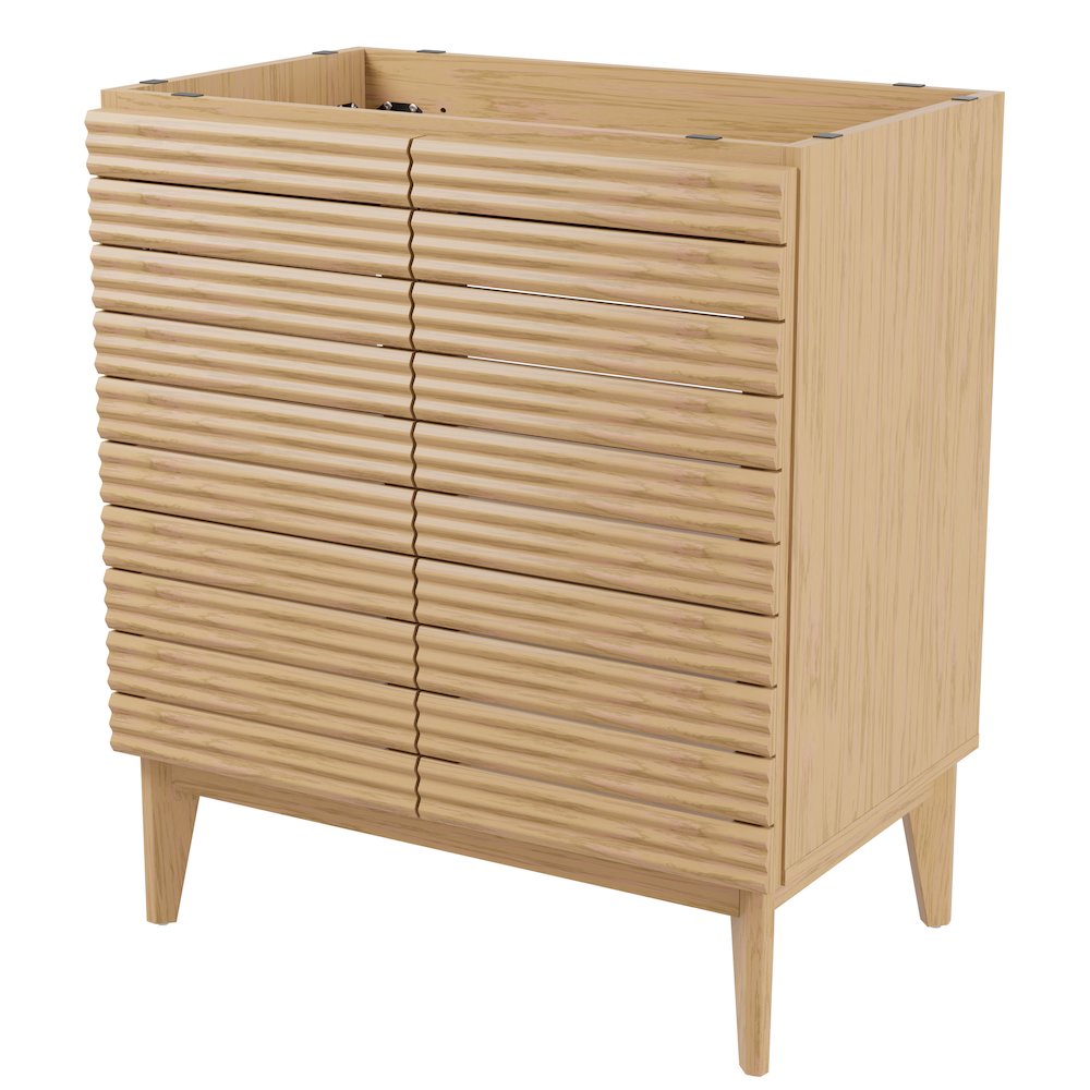 Calandre 30 in. W x 18 in. D x 33 in. H Thin Linear Slat Wood Farmhouse 2-Shelf. Picture 1