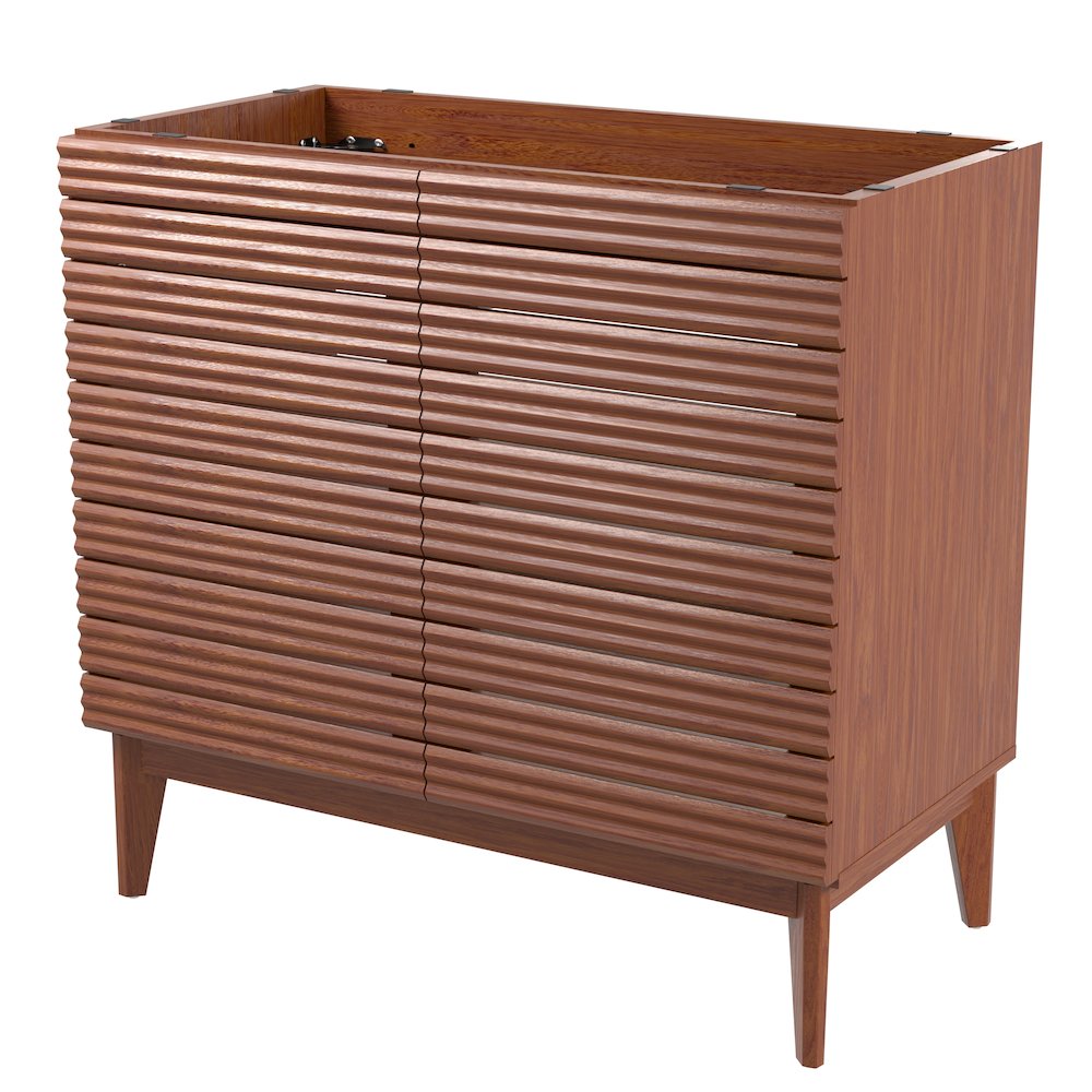 Calandre 36 in. W x 18 in. D x 33 in. H Thin Linear Slat Wood Farmhouse 2-Shelf. Picture 1