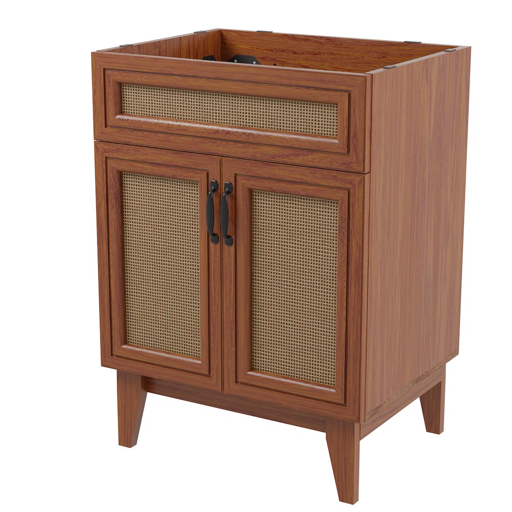 Javer 24 in. W x 18 in. D x 33 in. H Bohemian Rattan Freestanding 2-Shelf Bath. Picture 1