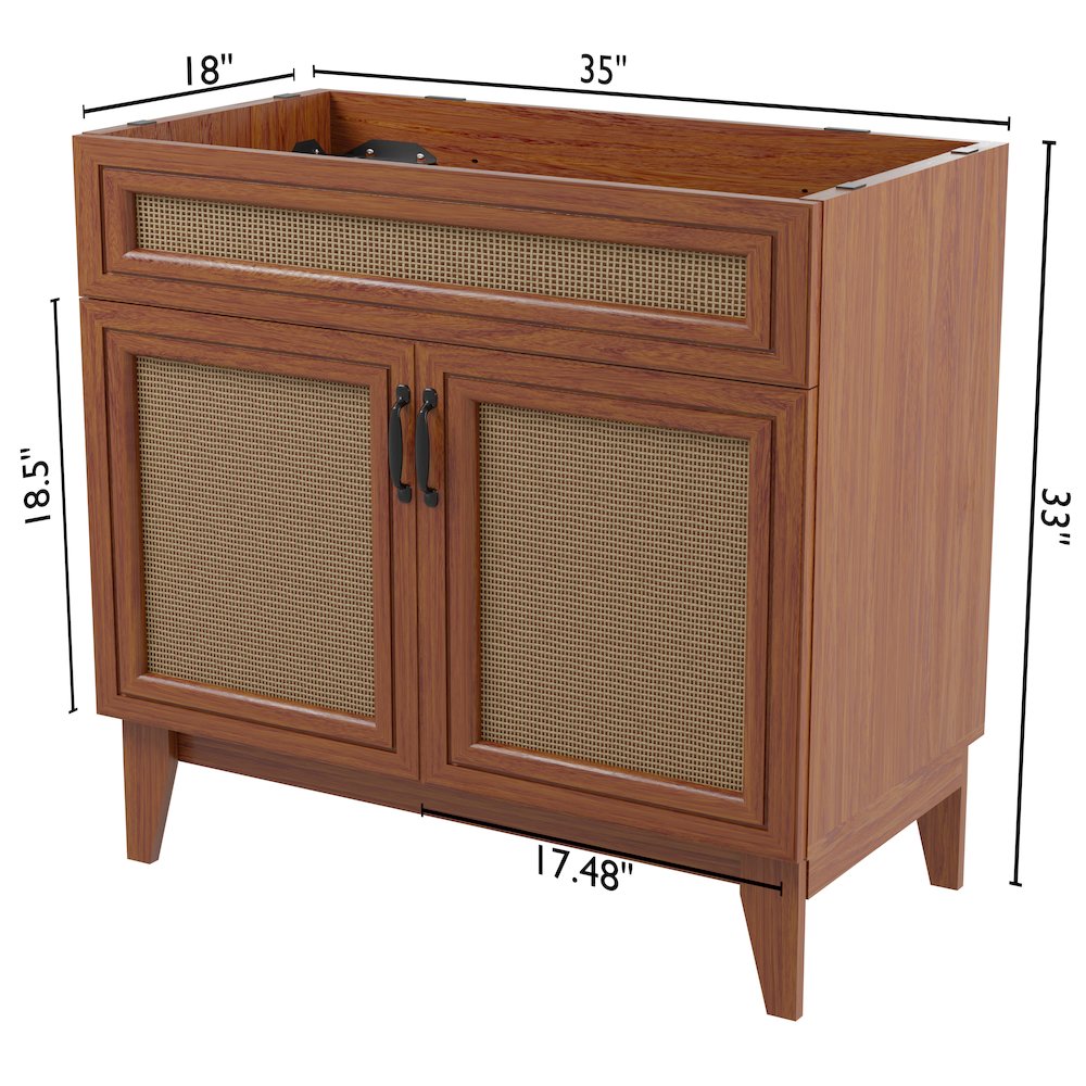 2-Shelf Bath Vanity Cabinet Only (Sink Basin Not Included). Picture 5