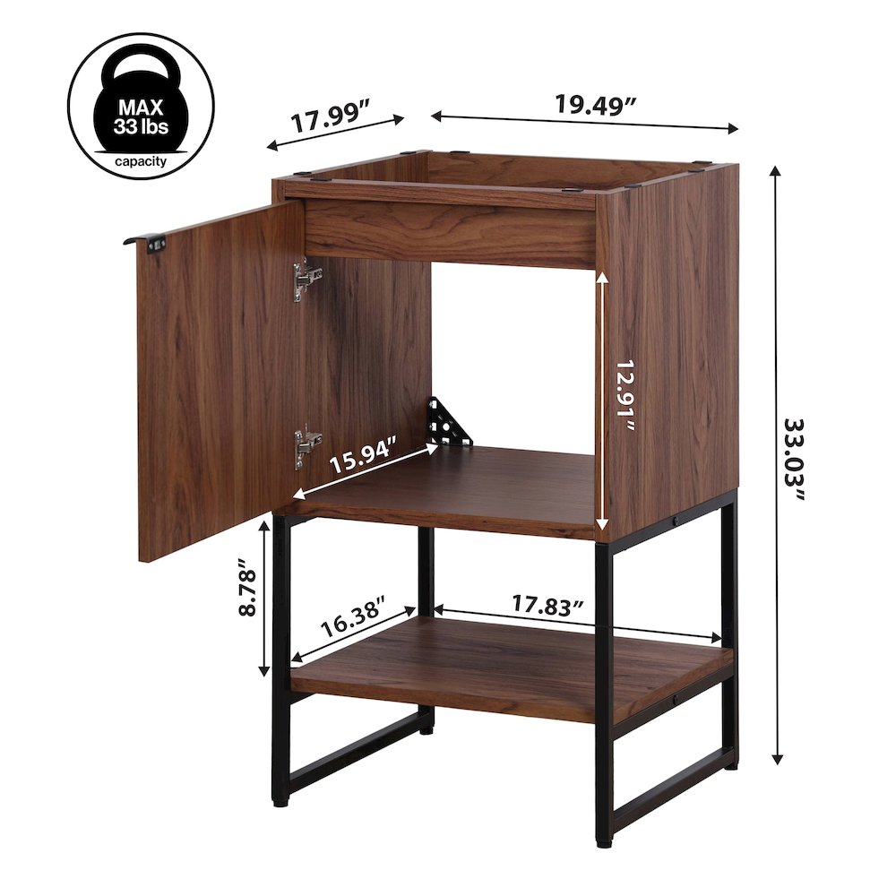 Juhl 20 in. W x 18 in. D x 33 in. H Chevron-Front 2-Shelf Freestanding Bathroom. Picture 5