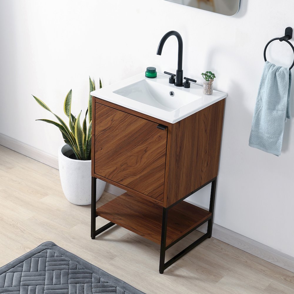 Juhl 20 in. W x 18 in. D x 33 in. H Chevron-Front 2-Shelf Freestanding Bathroom. Picture 3