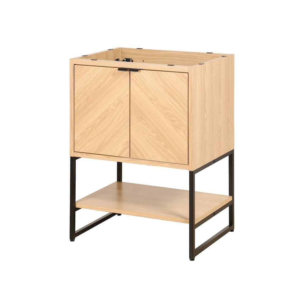 Juhl 23.5 in. W x 18 in. D x 33 in. H Chevron-Front 2-Shelf Freestanding. Picture 1