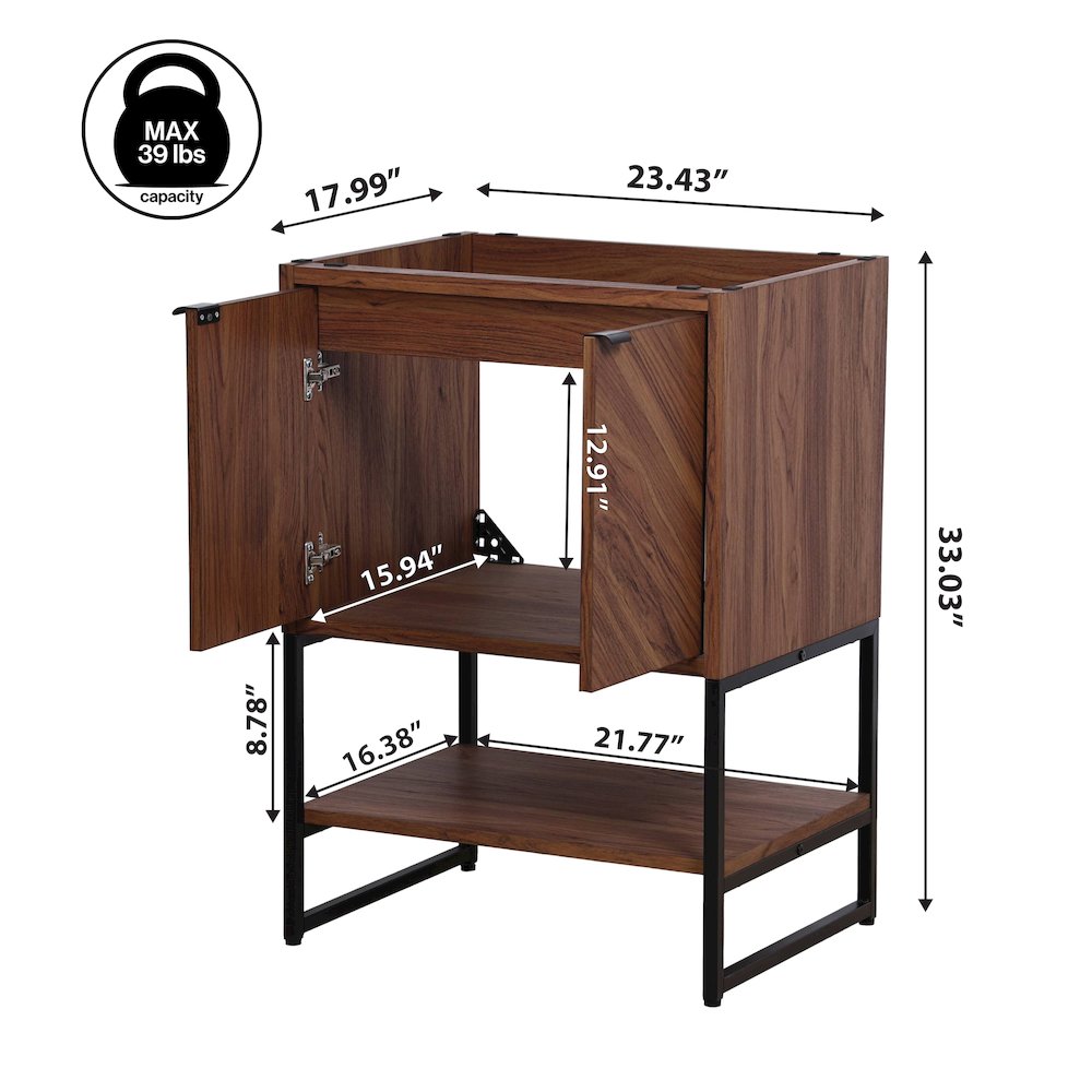 Juhl 23.5 in. W x 18 in. D x 33 in. H Chevron-Front 2-Shelf Freestanding. Picture 5