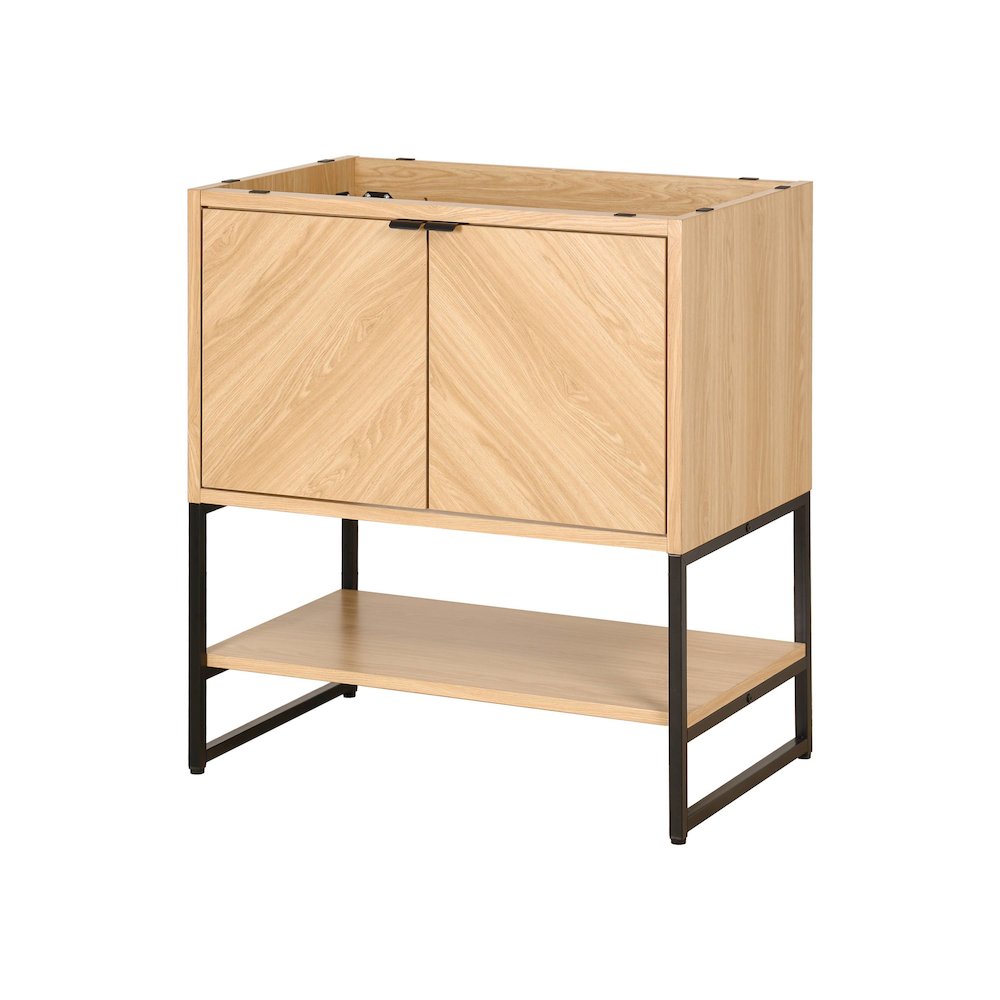 Juhl 30 in. W x 18 in. D x 33 in. H Chevron-Front 2-Shelf Freestanding Bathroom. Picture 1