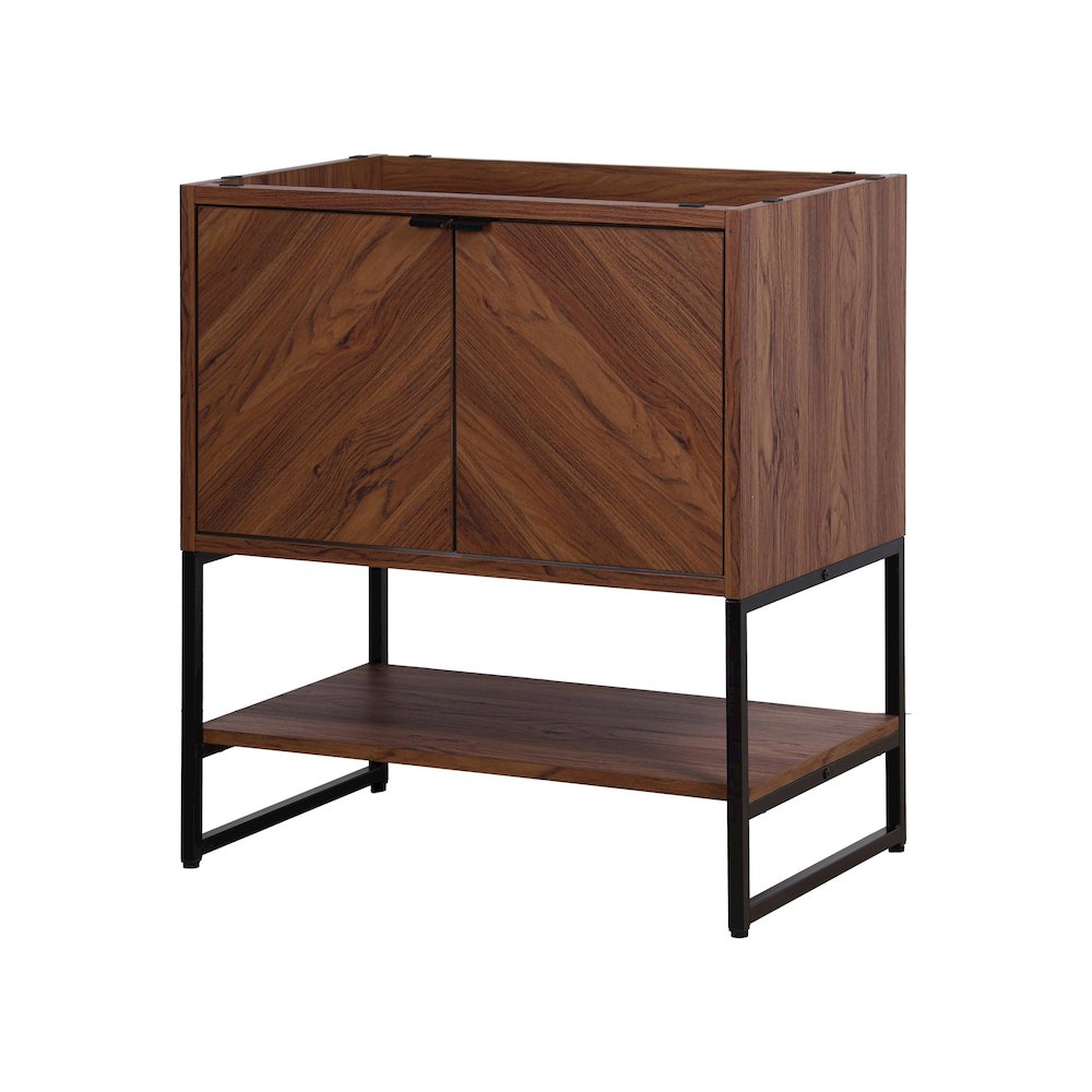 Juhl 30 in. W x 18 in. D x 33 in. H Chevron-Front 2-Shelf Freestanding Bathroom. Picture 1