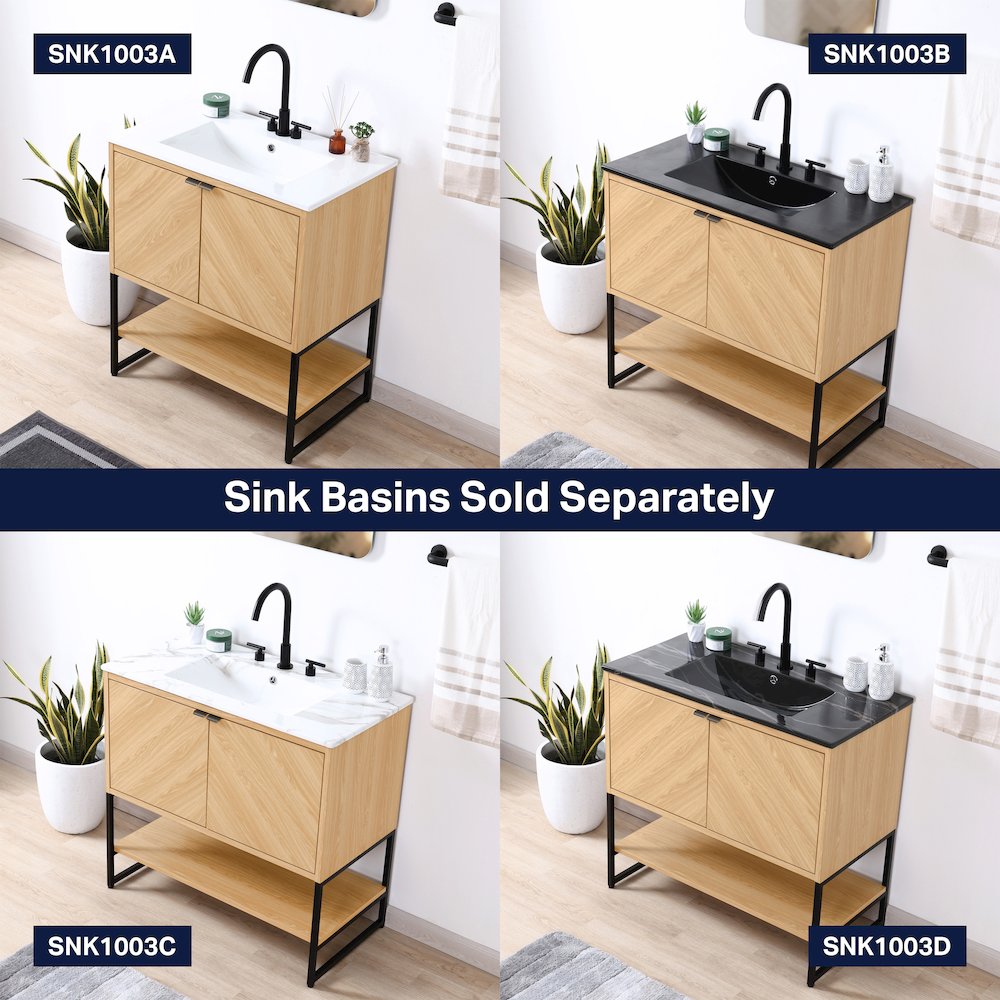 Juhl 35 in. W x 18 in. D x 33 in. H Chevron-Front 2-Shelf Freestanding Bathroom. Picture 6