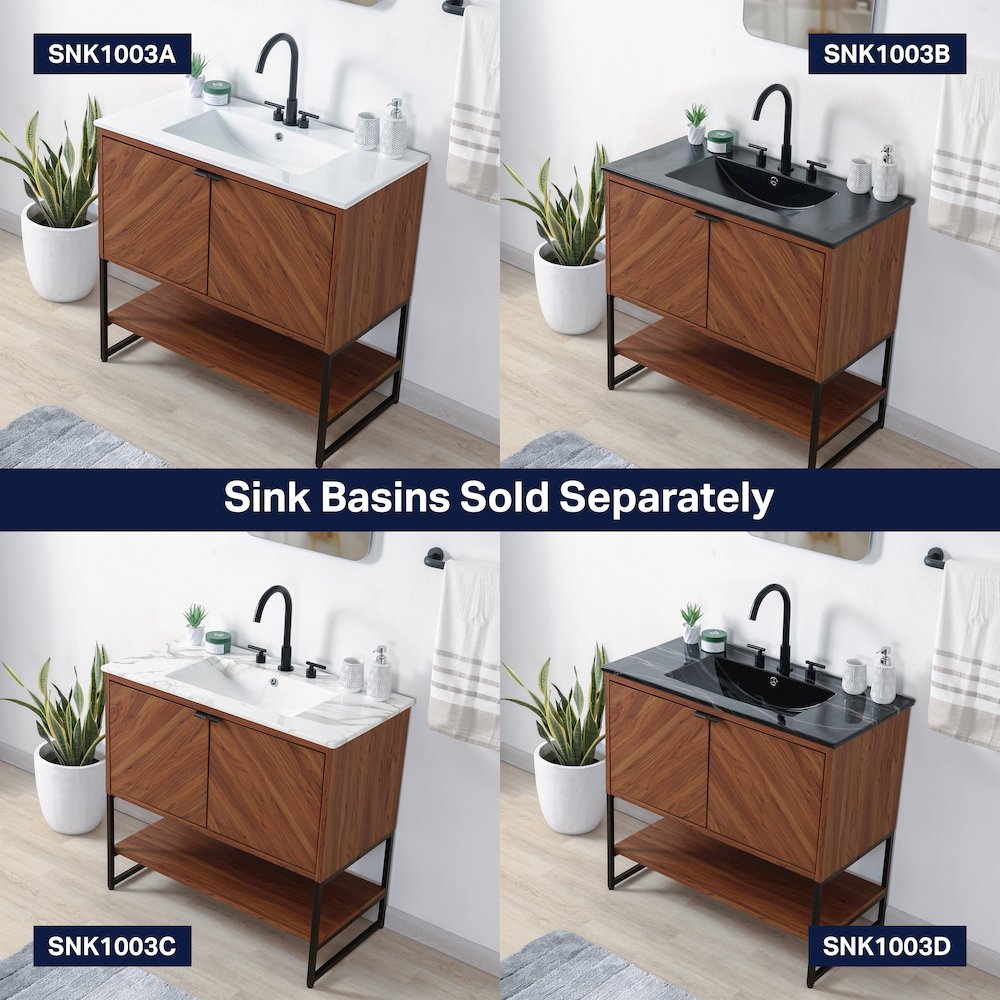 Juhl 35 in. W x 18 in. D x 33 in. H Chevron-Front 2-Shelf Freestanding Bathroom. Picture 6