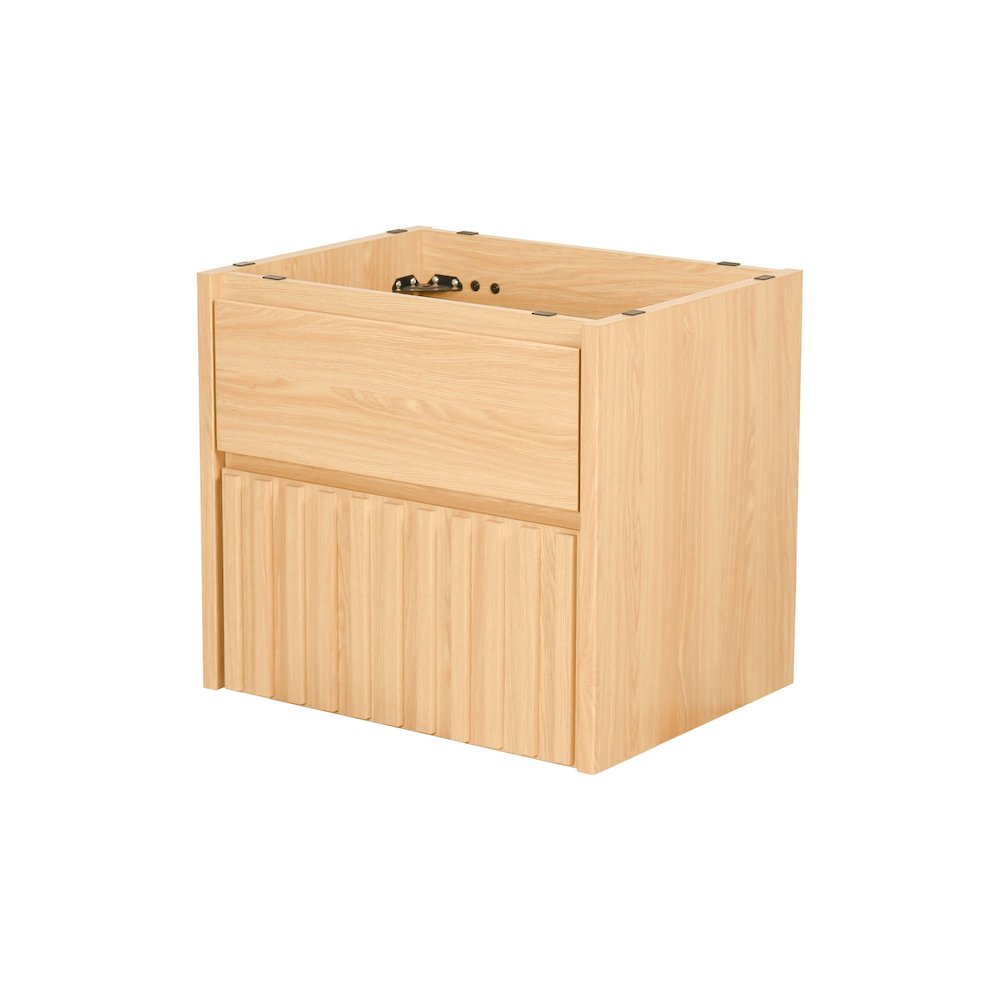 Sherwin 24 in. W Slatted 2-Drawer Wall-Mounted Floating Bathroom Vanity Cabinet. Picture 1