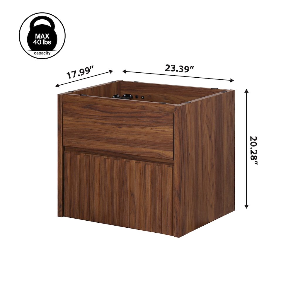 Sherwin 24 in. W Slatted 2-Drawer Wall-Mounted Floating Bathroom Vanity Cabinet. Picture 5