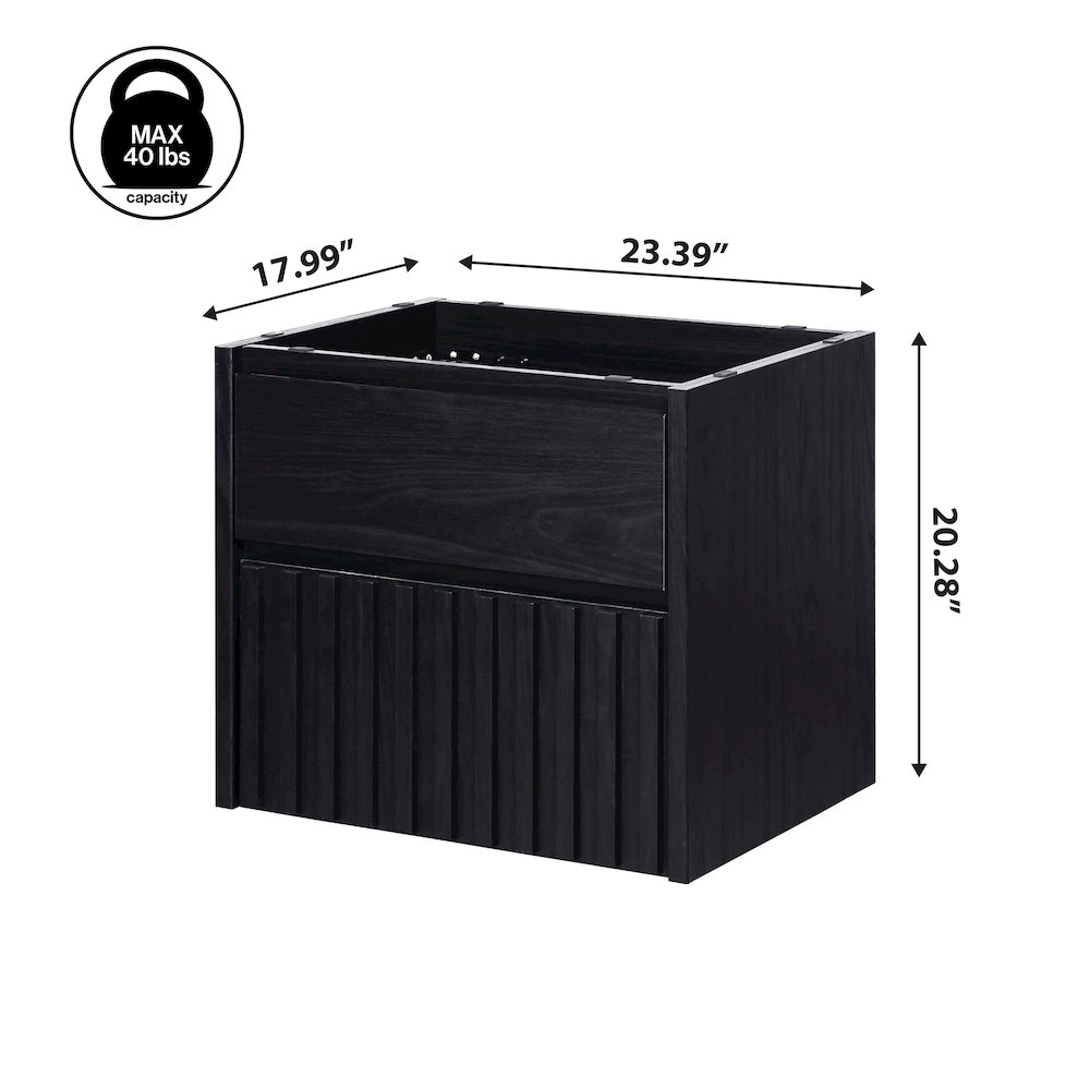 Sherwin 24 in. W Slatted 2-Drawer Wall-Mounted Floating Bathroom Vanity Cabinet. Picture 5