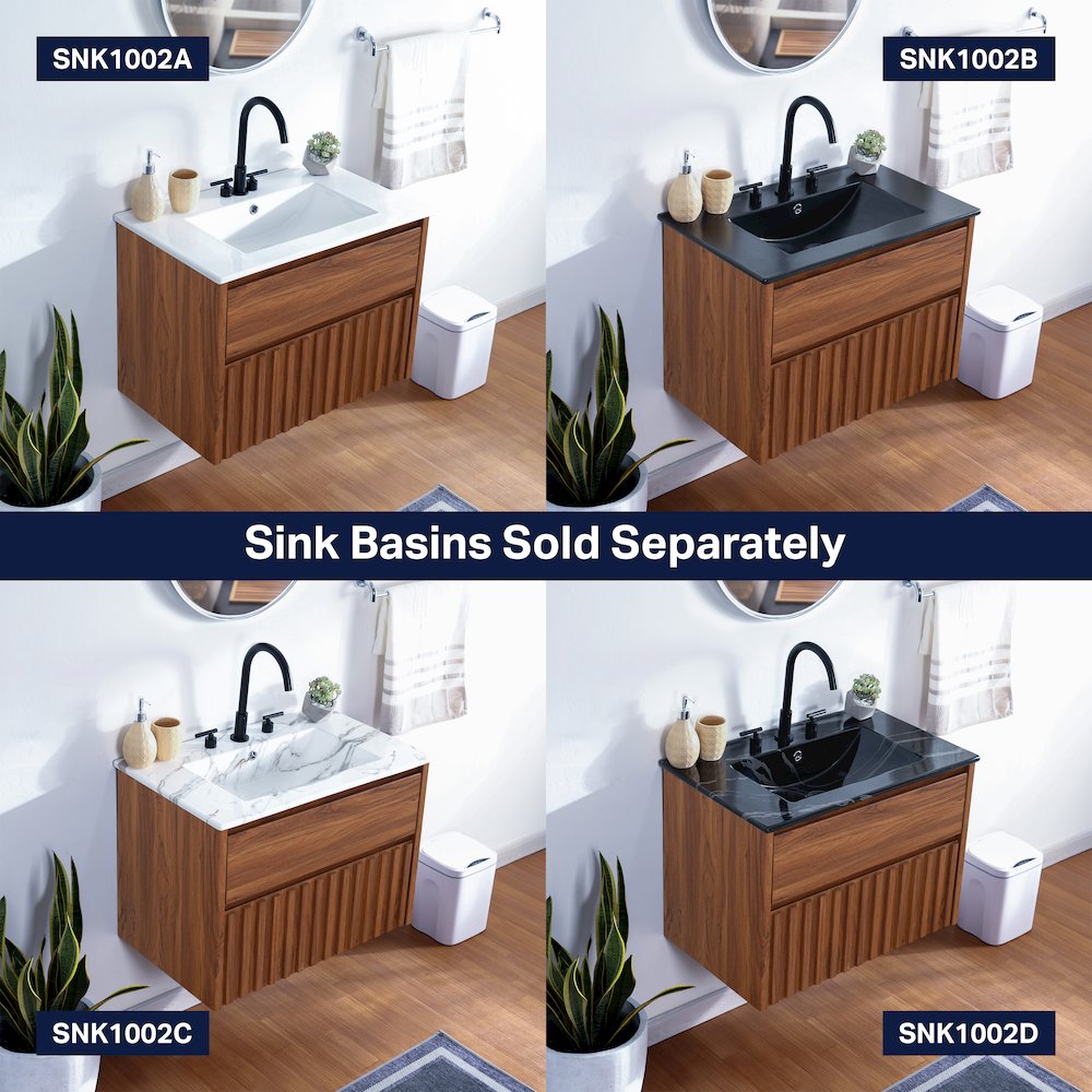 Sherwin 30 in. W Slatted 2-Drawer Wall-Mounted Floating Bathroom Vanity Cabinet. Picture 6