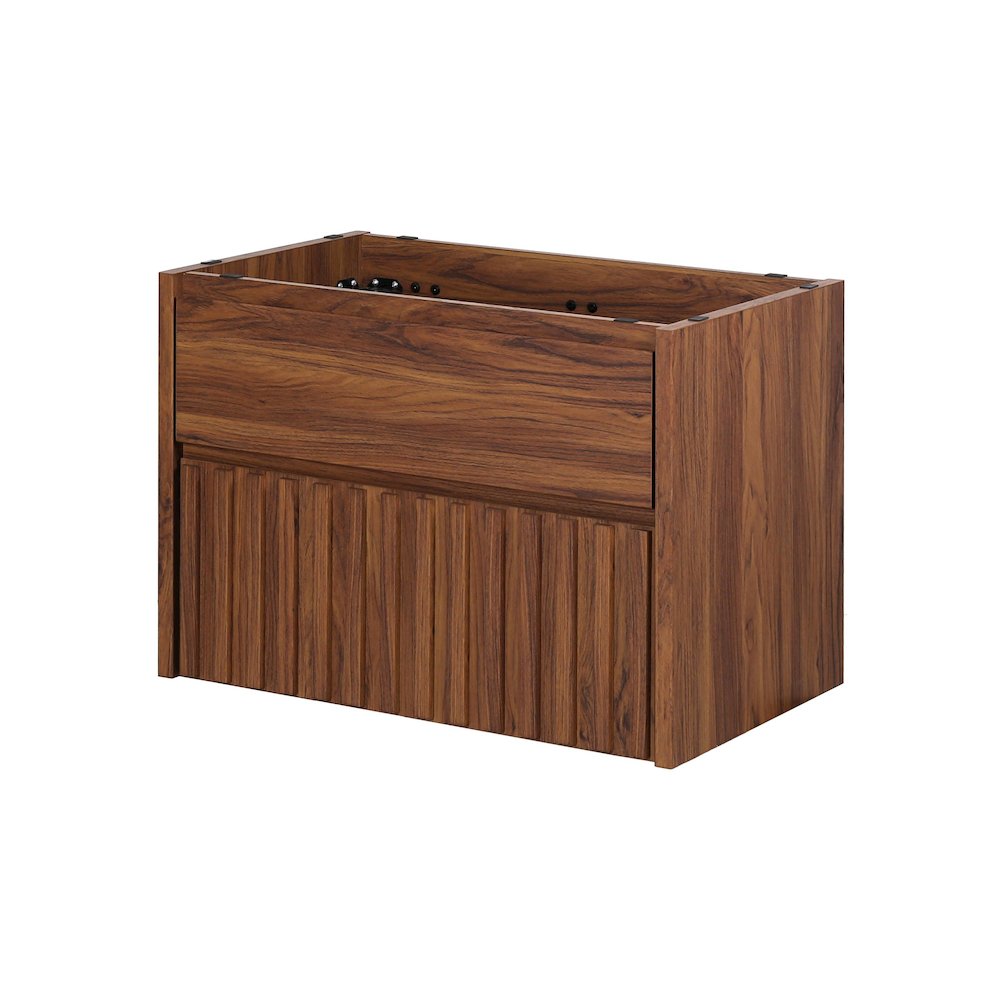 Sherwin 30 in. W Slatted 2-Drawer Wall-Mounted Floating Bathroom Vanity Cabinet. Picture 1