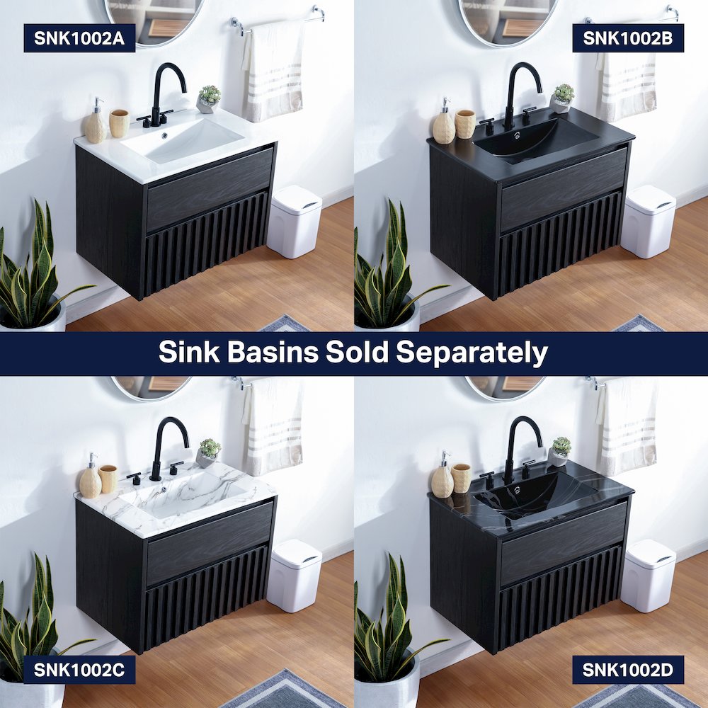 Sherwin 30 in. W Slatted 2-Drawer Wall-Mounted Floating Bathroom Vanity Cabinet. Picture 6