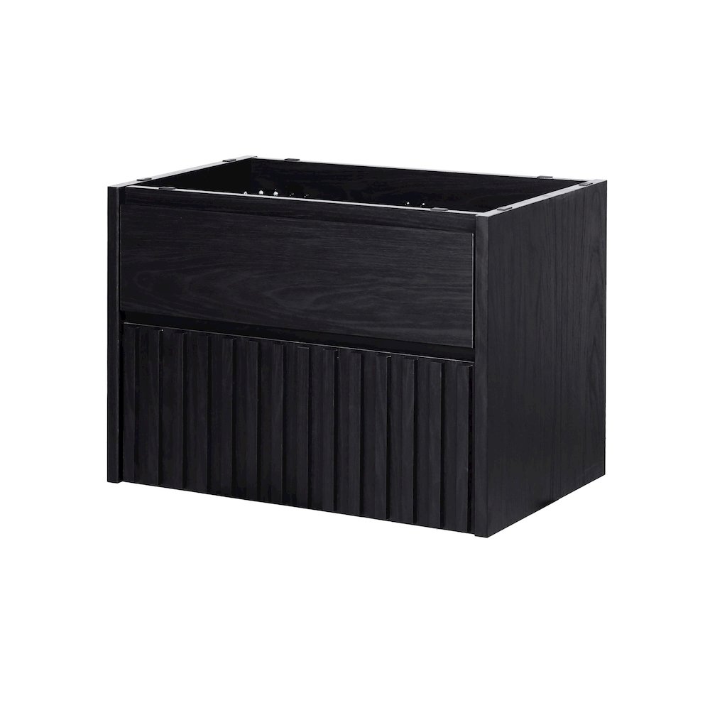 Sherwin 30 in. W Slatted 2-Drawer Wall-Mounted Floating Bathroom Vanity Cabinet. Picture 1