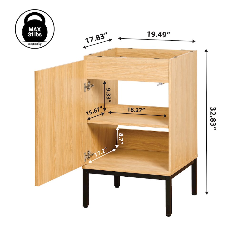 Rowan 20 in. W x 18 in. D x 33 in. H Geometric 2-Shelf Soft-Close Bathroom. Picture 5