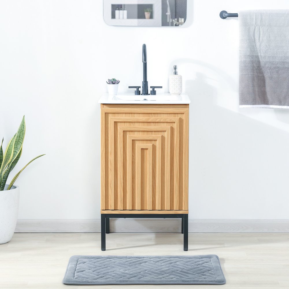 Rowan 20 in. W x 18 in. D x 33 in. H Geometric 2-Shelf Soft-Close Bathroom. Picture 2