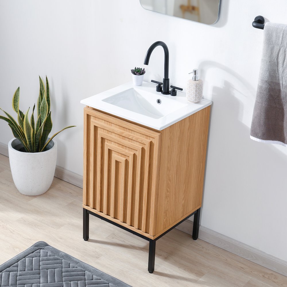 Rowan 20 in. W x 18 in. D x 33 in. H Geometric 2-Shelf Soft-Close Bathroom. Picture 3